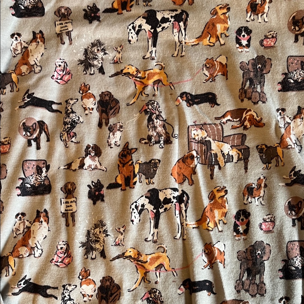 Vera Bradley Gray Dog Print Pajama Set